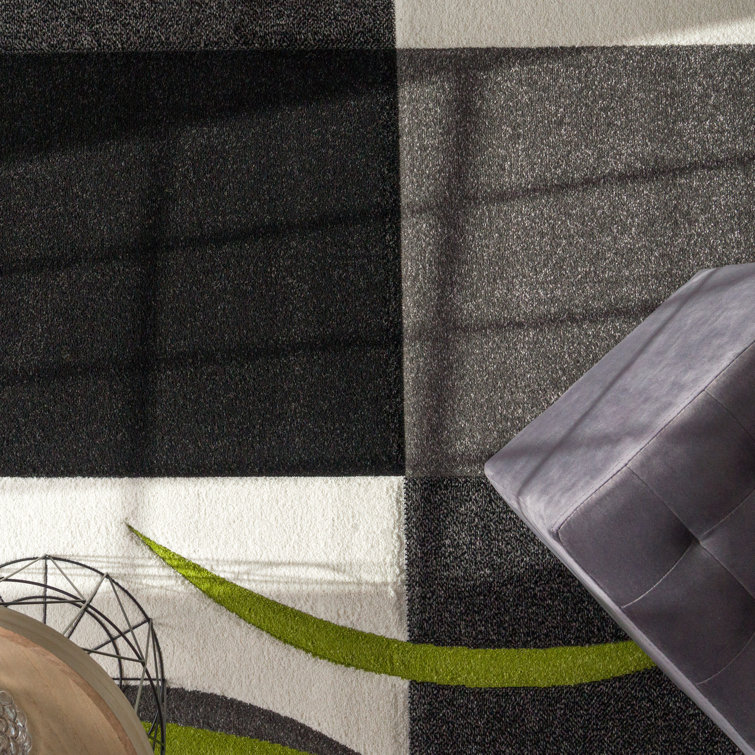 Zipcode Design Jaida Abstract Machine Woven Green/Grey/Black Area Rug